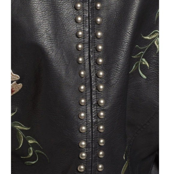 BLANK NYC Embroidered Faux Leather Moto Jacket - Picture 9 of 16